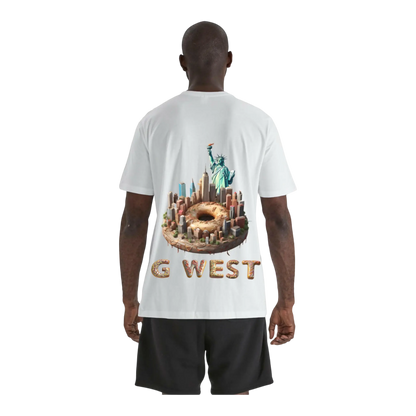 G West NYC Bagel & Donut Graphic Crew Neck Men's T-Shirt