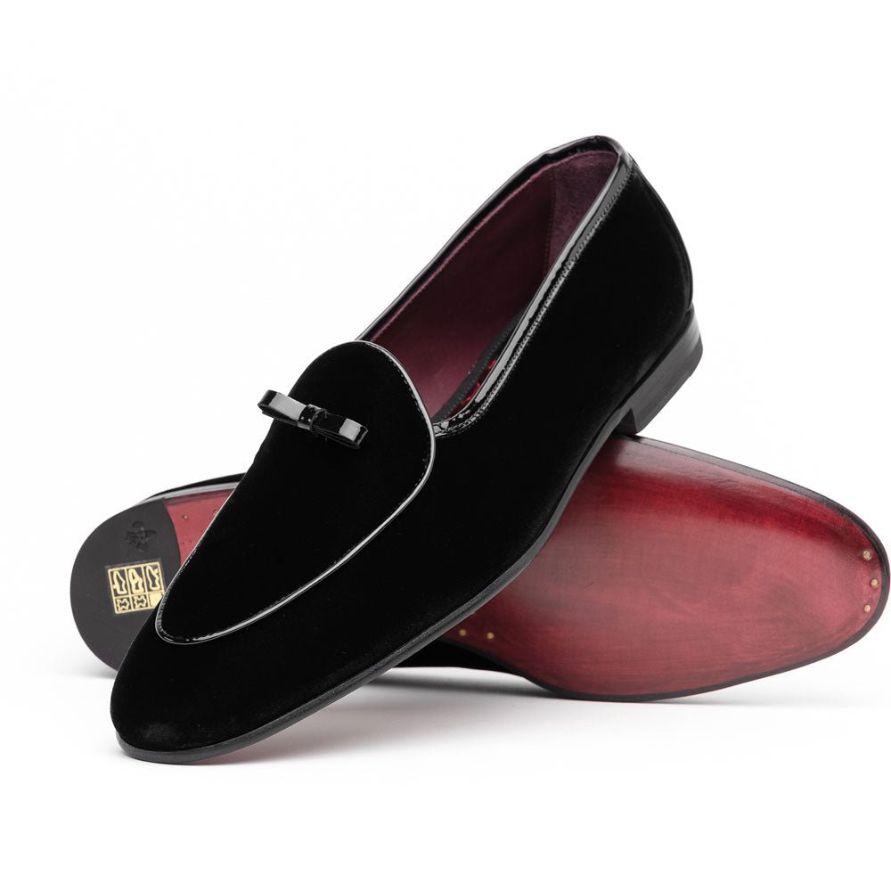 10 - 120 - Blk Arco Velvet Tuxedo Shoe, Black Sale by Zelli Italia – Don't Panic Shoes