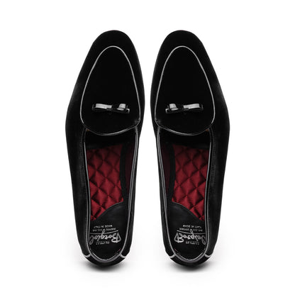 10 - 120 - Blk Arco Velvet Tuxedo Shoe, Black Sale by Zelli Italia – Don't Panic Shoes
