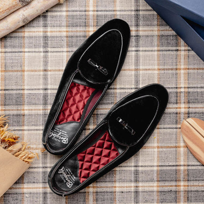 10 - 120 - Blk Arco Velvet Tuxedo Shoe, Black Sale by Zelli Italia – Don't Panic Shoes