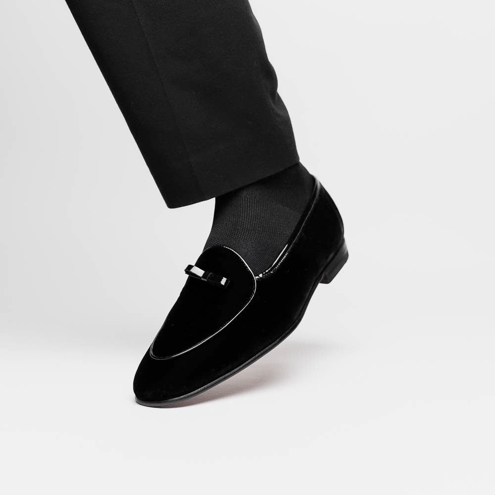 10 - 120 - Blk Arco Velvet Tuxedo Shoe, Black Sale by Zelli Italia – Don't Panic Shoes