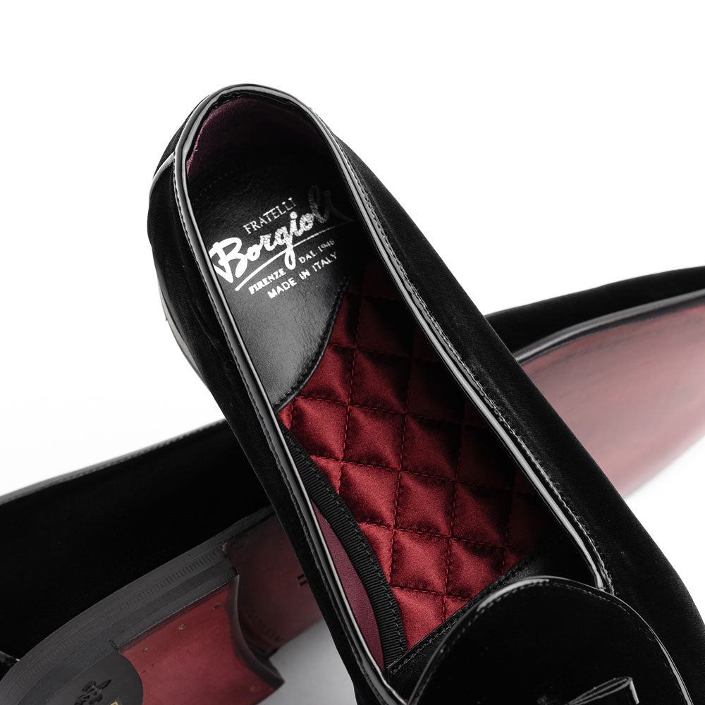 10 - 120 - Blk Arco Velvet Tuxedo Shoe, Black Sale by Zelli Italia – Don't Panic Shoes