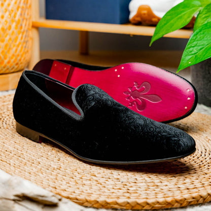 10 - 520 - Blk Formal Ii Velvet Tuxedo Shoe, Black by Zelli Italia – Don't Panic Shoes