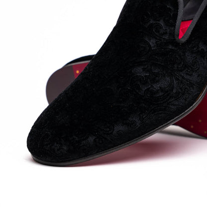 10 - 520 - Blk Formal Ii Velvet Tuxedo Shoe, Black by Zelli Italia – Don't Panic Shoes