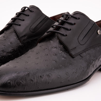 The Porto Alegre Black Leather Derby Men Shoe