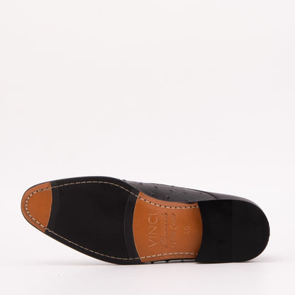 The Porto Alegre Black Leather Derby Men Shoe