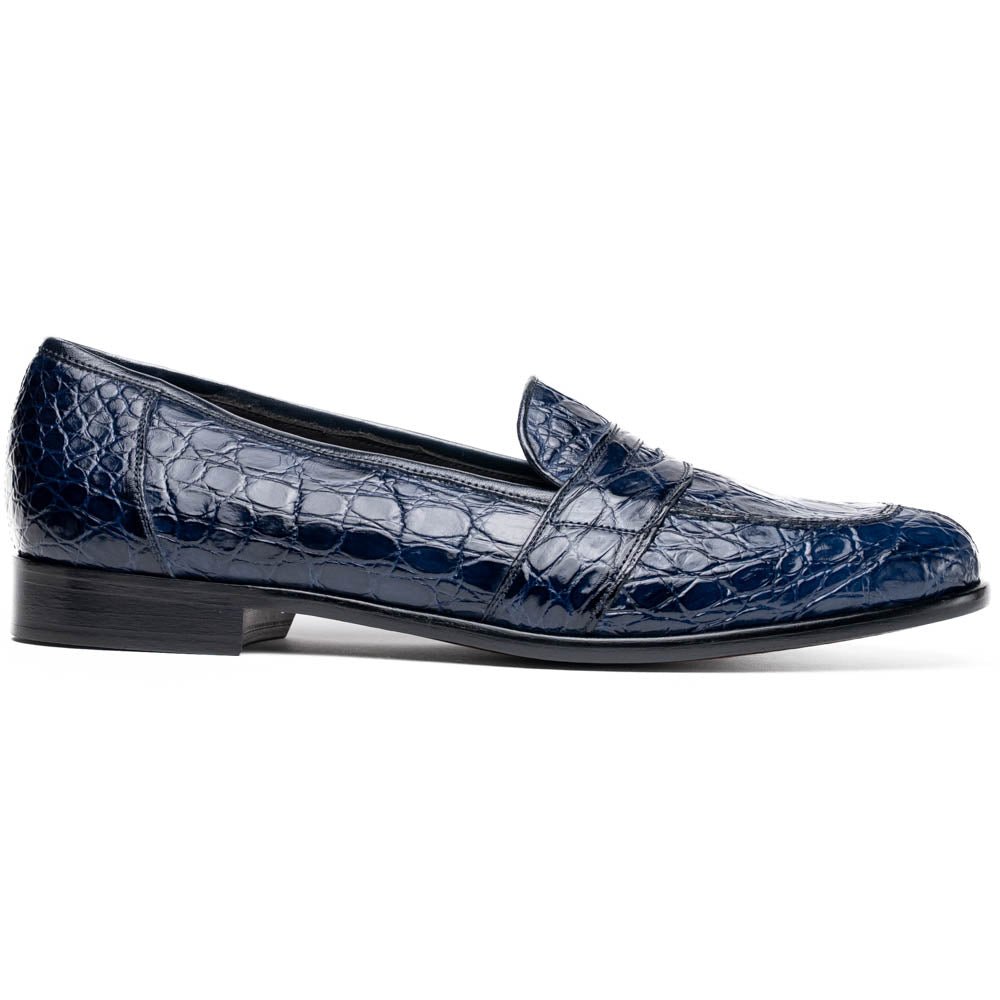 11 - 119 - Nvy Tuscany Crocodile Penny Loafer, Navy Shop by Zelli Italia – Don't Panic Shoes
