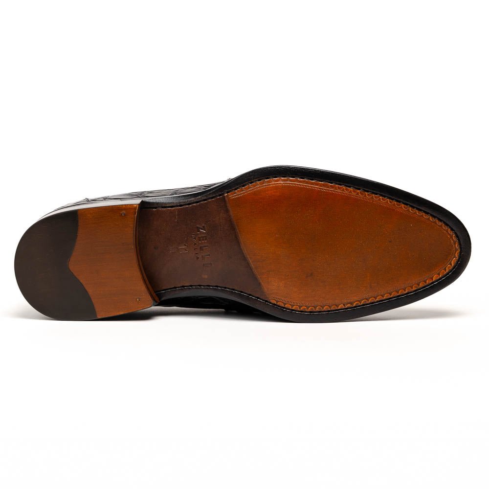 11 - 201 - Bkm Roma Crocodile Penny Loafer, Black Shop by Zelli Italia – Don't Panic Shoes