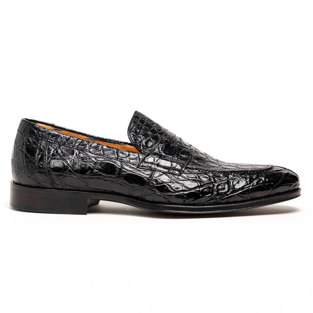 11 - 201 - Bkm Roma Crocodile Penny Loafer, Black Shop by Zelli Italia – Don't Panic Shoes