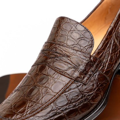 11 - 201 - Cgm Roma Crocodile Penny Loafer, Cognac Shop by Zelli Italia – Don't Panic Shoes