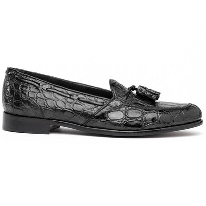 11 - 582 - Blk Franco Crocodile Tassel Loafer, Black Shop by Zelli Italia – Don't Panic Shoes