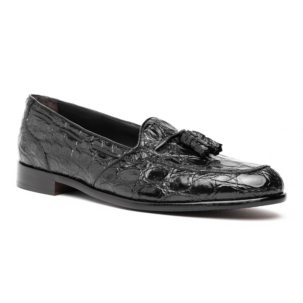11 - 582 - Blk Franco Crocodile Tassel Loafer, Black Shop by Zelli Italia – Don't Panic Shoes