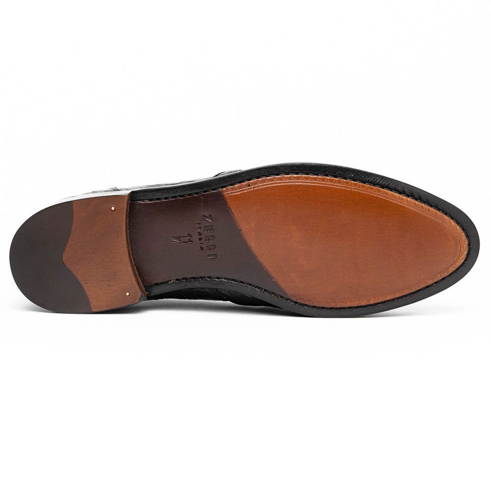 11 - 582 - Blk Franco Crocodile Tassel Loafer, Black Shop by Zelli Italia – Don't Panic Shoes