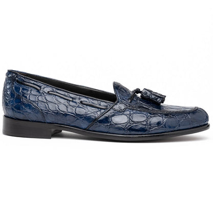 11 - 582 - Nvy Franco Crocodile Tassel Loafer, Navy Shop by Zelli Italia – Don't Panic Shoes