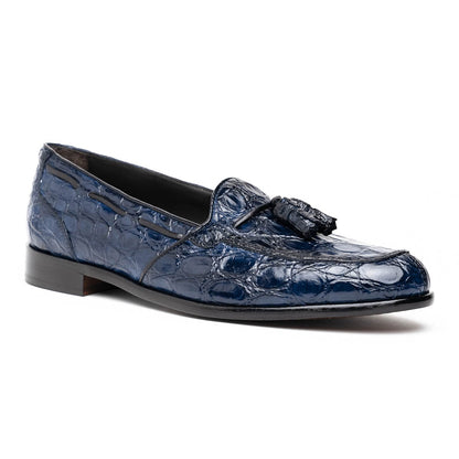 11 - 582 - Nvy Franco Crocodile Tassel Loafer, Navy Shop by Zelli Italia – Don't Panic Shoes