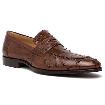 13 - 500 - Brn Roma Ostrich Quill Penny Loafer, Brown Shop by Zelli Italia – Don't Panic Shoes