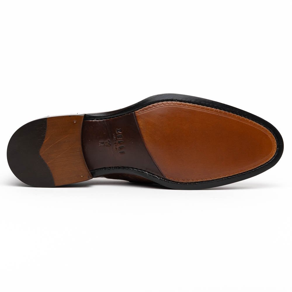 13 - 500 - Brn Roma Ostrich Quill Penny Loafer, Brown Shop by Zelli Italia – Don't Panic Shoes