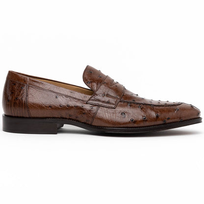 13 - 500 - Brn Roma Ostrich Quill Penny Loafer, Brown Shop by Zelli Italia – Don't Panic Shoes