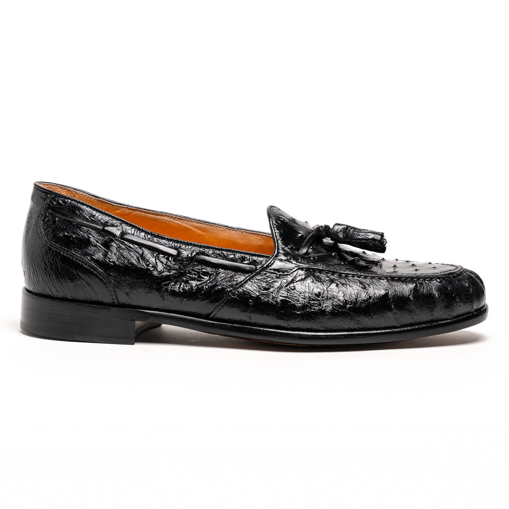 13 - 581 - Blk Franco Ostrich Tassel Loafer, Black Shop by Zelli Italia – Don't Panic Shoes