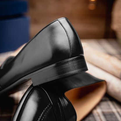 15 - 203 - Blk Savannah Calfskin Penny Loafer, Black Shop by Zelli Italia – Don't Panic Shoes