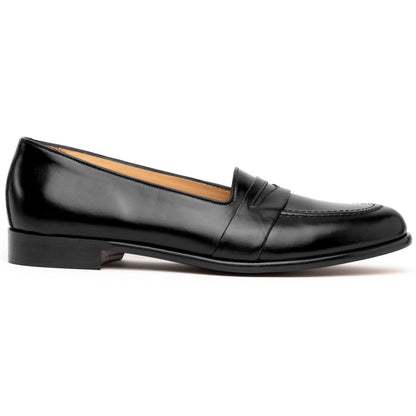 15 - 203 - Blk Savannah Calfskin Penny Loafer, Black Shop by Zelli Italia – Don't Panic Shoes
