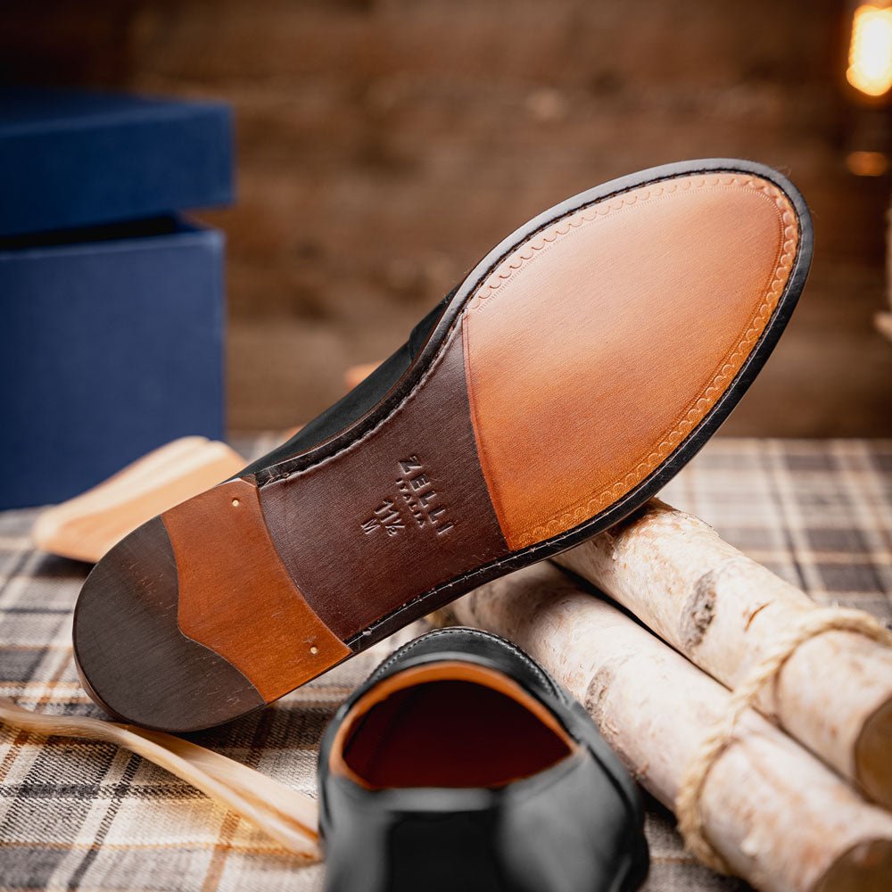 15 - 203 - Blk Savannah Calfskin Penny Loafer, Black Shop by Zelli Italia – Don't Panic Shoes