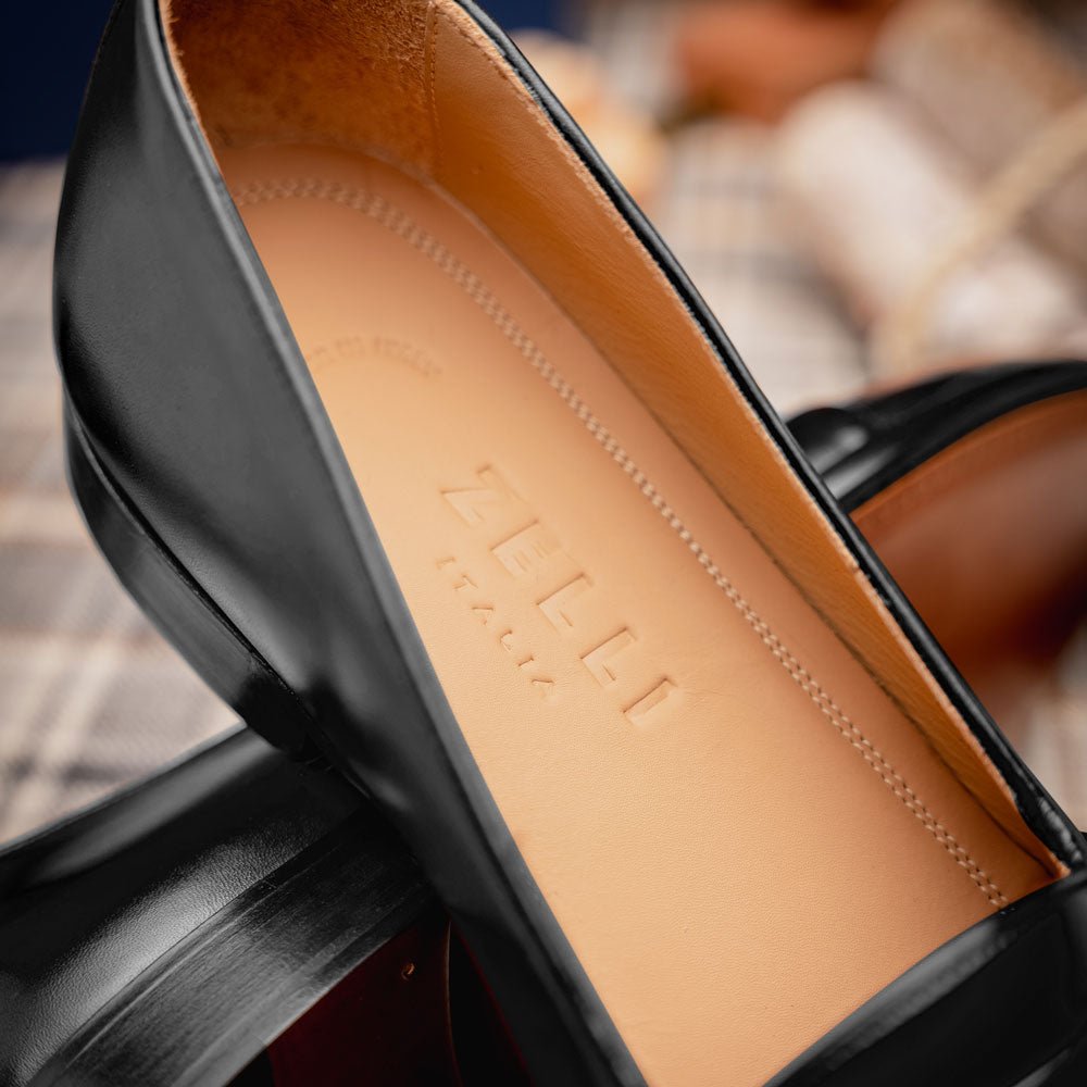 15 - 203 - Blk Savannah Calfskin Penny Loafer, Black Shop by Zelli Italia – Don't Panic Shoes