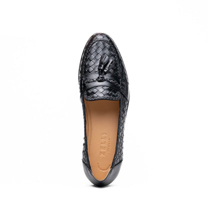 15 - 250 - Blk Riviera Basketweave Calfskin Tassel Loafer, Black Shop by Zelli Italia – Don't Panic Shoes