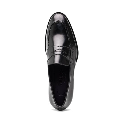 15 - 400 - Blk Roma Hand Burnished Calfskin Penny Loafer Black Shop by Zelli Italia – Don't Panic Shoes