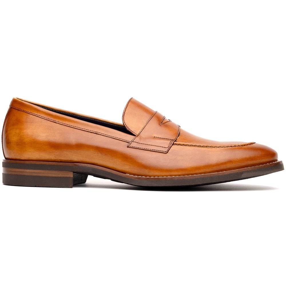 15 - 400 - Cml Roma Hand Burnished Calfskin Penny Loafer Camel Shop by Zelli Italia – Don't Panic Shoes