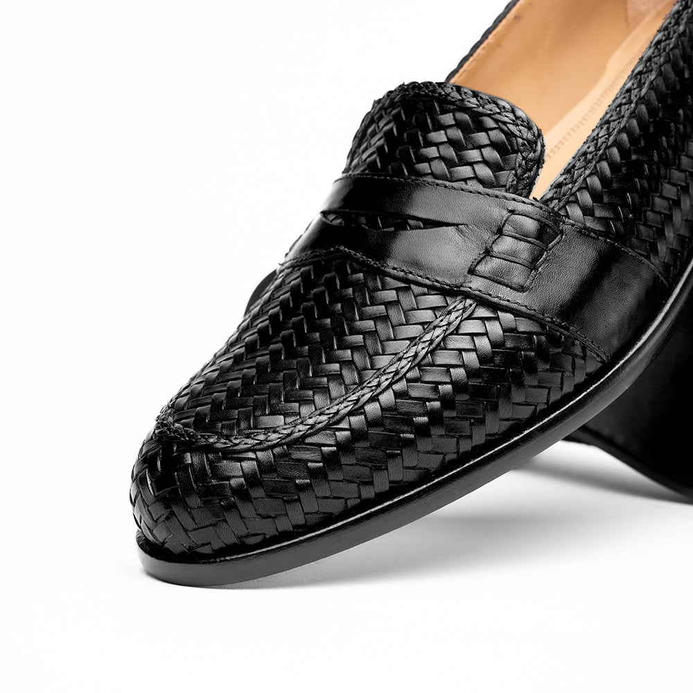 15 - 585 - Blk Nicola Italian Calfskin Basketweave, Black Shop by Zelli Italia – Don't Panic Shoes