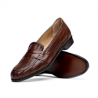 15 - 585 - Brn Nicola Italian Calfskin Basketweave, Dark Brown Shop by Zelli Italia – Don't Panic Shoes