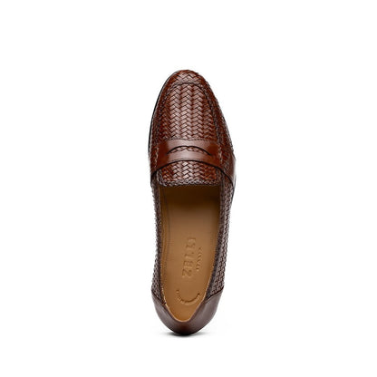 15 - 585 - Brn Nicola Italian Calfskin Basketweave, Dark Brown Shop by Zelli Italia – Don't Panic Shoes
