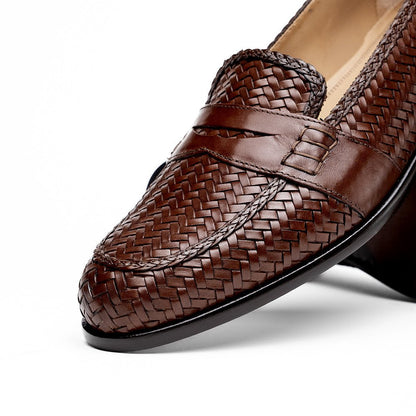 15 - 585 - Brn Nicola Italian Calfskin Basketweave, Dark Brown Shop by Zelli Italia – Don't Panic Shoes