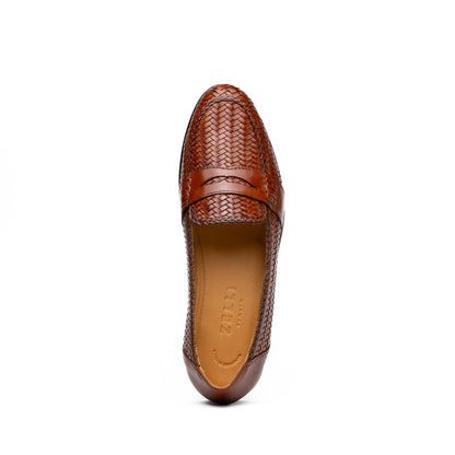 15 - 585 - Cgn Nicola Italian Calfskin Basketweave, Cognac Shop by Zelli Italia – Don't Panic Shoes