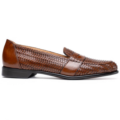 15 - 585 - Cgn Nicola Italian Calfskin Basketweave, Cognac Shop by Zelli Italia – Don't Panic Shoes