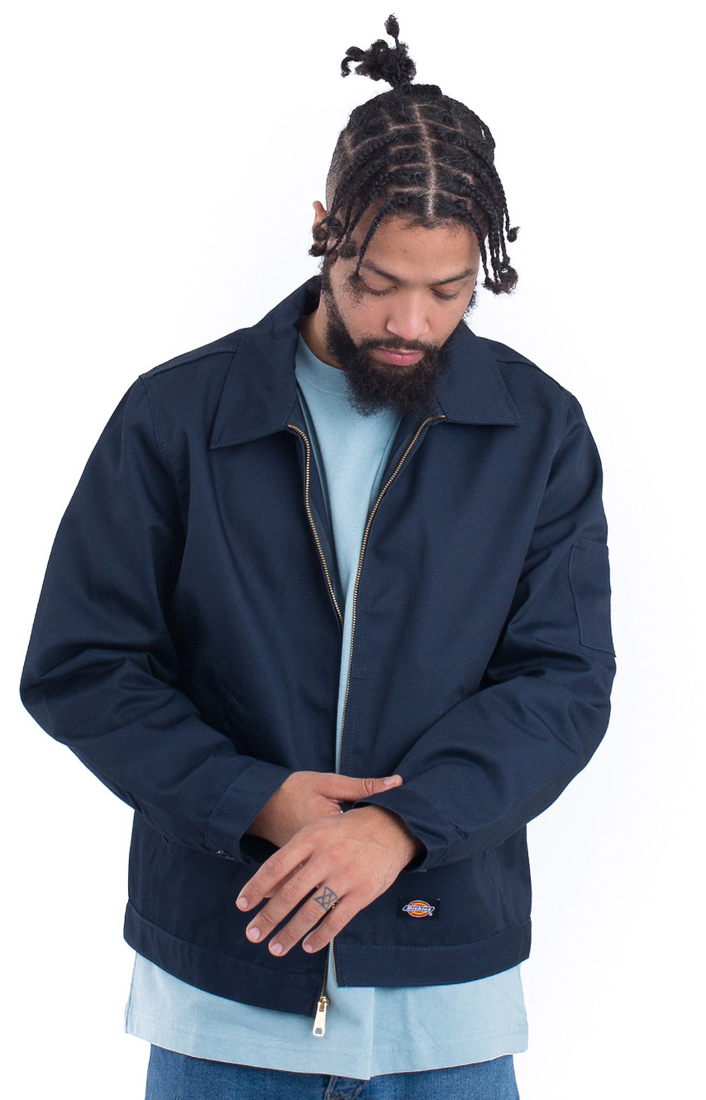 Classic and stylish unlined Eisenhower jacket in dark navy for men