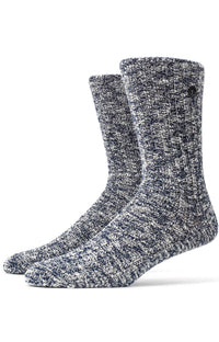 Thumbnail for Cotton slub socks in blue and white with ribbed texture and soft, breathable fabric 