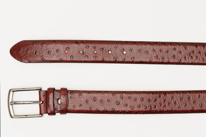 The Porto Alegre Burgundy Leather Belt