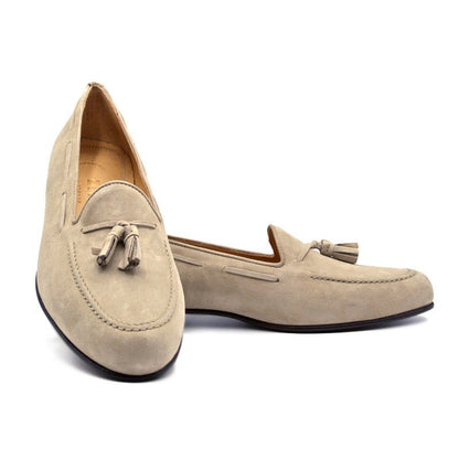 16 - 580 - Bon Naples Italian Kid Suede Tassel Loafer, Bone Shop by Zelli Italia – Don't Panic Shoes
