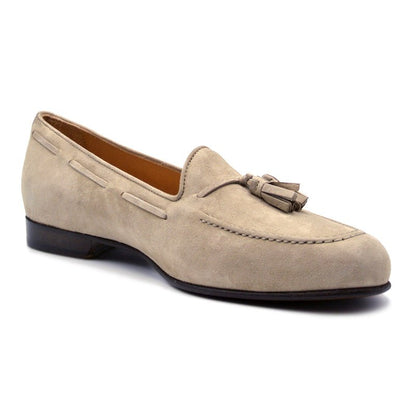 16 - 580 - Bon Naples Italian Kid Suede Tassel Loafer, Bone Shop by Zelli Italia – Don't Panic Shoes
