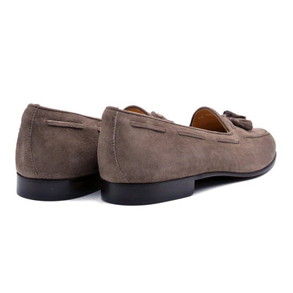 16 - 580 - Moc Naples Italian Kid Suede Tassel Loafer, Mocha Sale by Zelli Italia – Don't Panic Shoes
