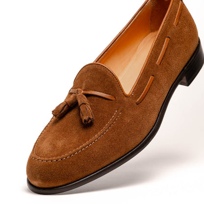 16 - 583 - Tab Franco Suede Calfskin Tassel Loafer, Tobacco Shop by Zelli Italia – Don't Panic Shoes