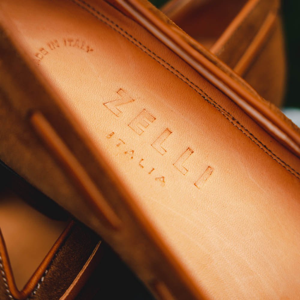 16 - 583 - Tab Franco Suede Calfskin Tassel Loafer, Tobacco Shop by Zelli Italia – Don't Panic Shoes