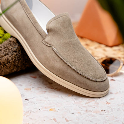 16 - 621 - Bon Livorno Sueded Italian Goatskin Loafer Bone Shop by Zelli Italia – Don't Panic Shoes