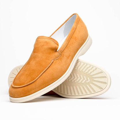 16 - 621 - Cgn Livorno Sueded Italian Goatskin Loafer Cognac Sale by Zelli Italia – Don't Panic Shoes
