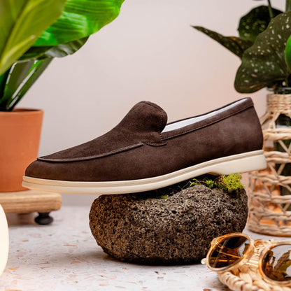 16 - 621 - Moc Livorno Sueded Italian Goatskin Loafer Mocha Shop by Zelli Italia – Don't Panic Shoes