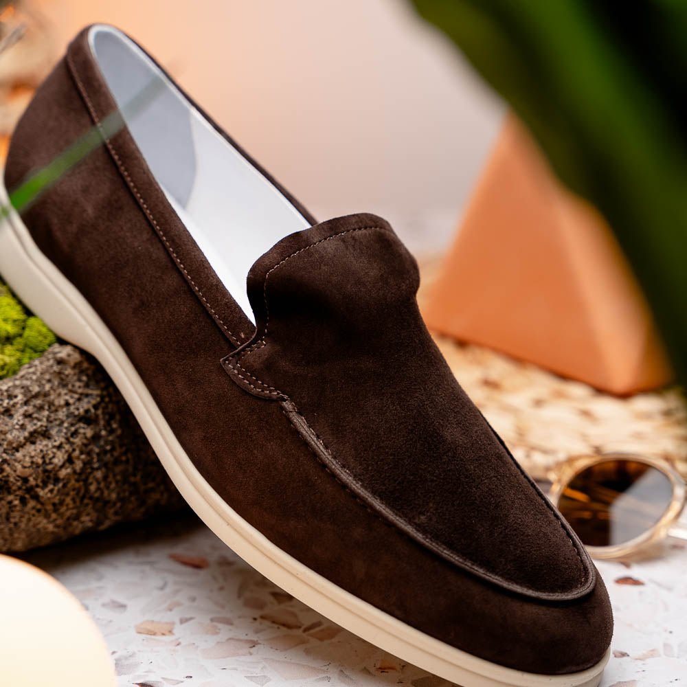 16 - 621 - Moc Livorno Sueded Italian Goatskin Loafer Mocha Shop by Zelli Italia – Don't Panic Shoes