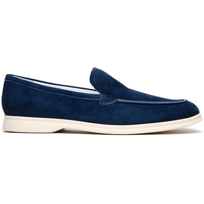 16 - 621 - Nvy Livorno Sueded Italian Goatskin Loafer Navy Shop by Zelli Italia – Don't Panic Shoes