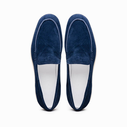 16 - 621 - Nvy Livorno Sueded Italian Goatskin Loafer Navy Shop by Zelli Italia – Don't Panic Shoes